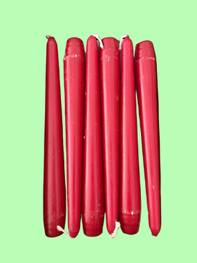Set of 12 ~ 8" Red Taper Candles